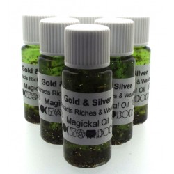 10ml Gold and Silver Herbal Spell Oil Attract Riches Wealth